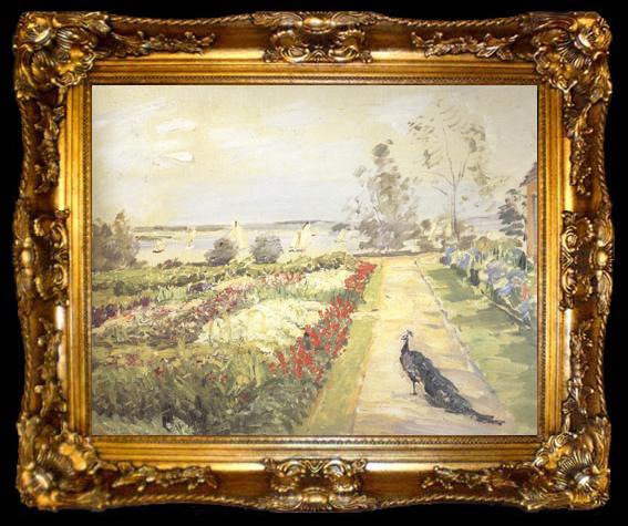 framed  Max Slevogt Flower Garden in Neu-Cladow (nn02), ta009-2